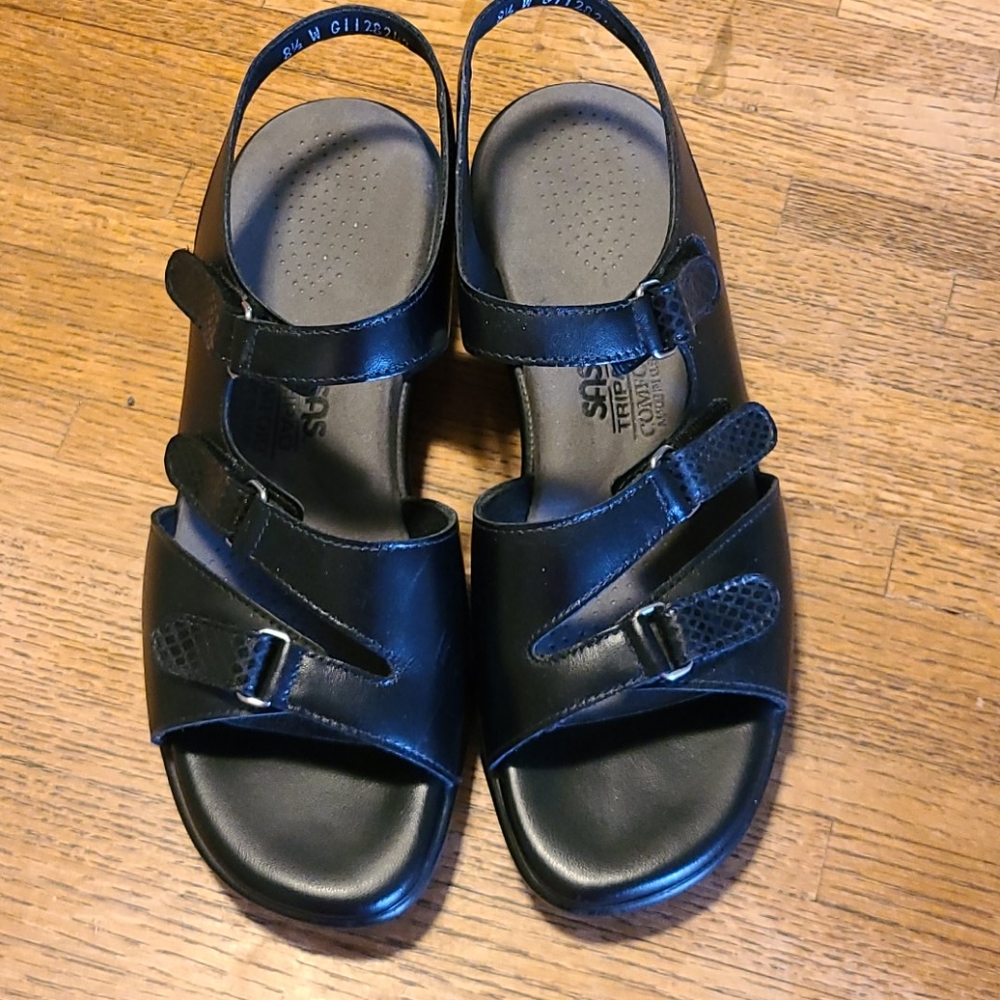 SAS Tri Pad Comfort Leather Sandal Black 8.5